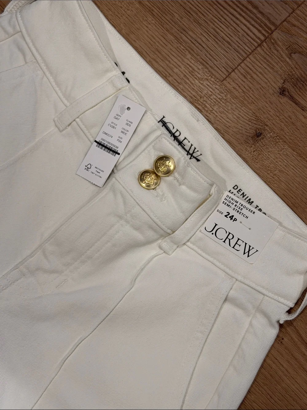 J Crew Denim trouser jean with stacked buttons